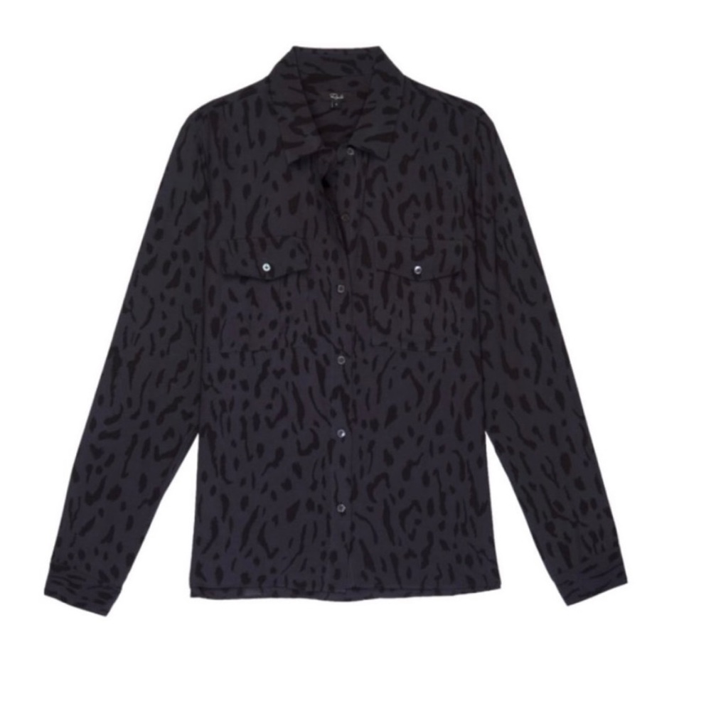 Rails Rhett Ash Cheetah Button Down Blouse - image 5